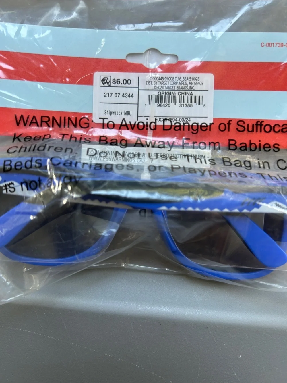 Lot of 16 pair Cat & Jack Blue Kids Shark-Trim Sunglasses Ages 1-3 years